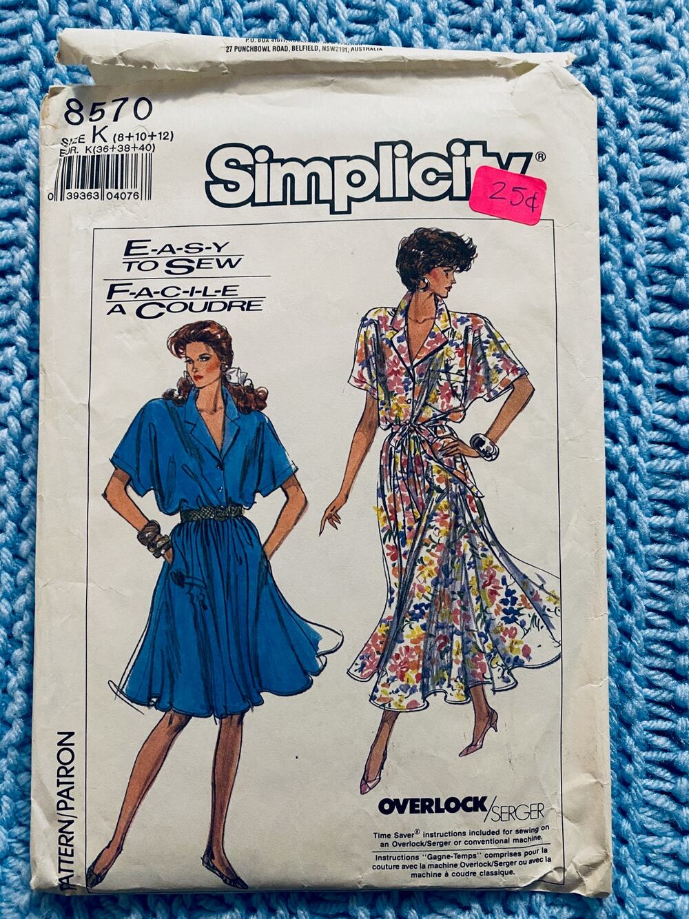 Simplicity sewing pattern  8570 Shirt dress pockets sz 8 10